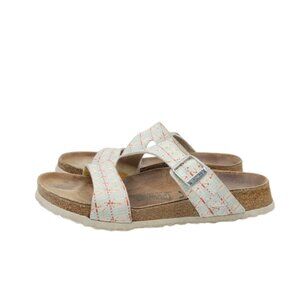 Birkenstock White and Orange Sandals